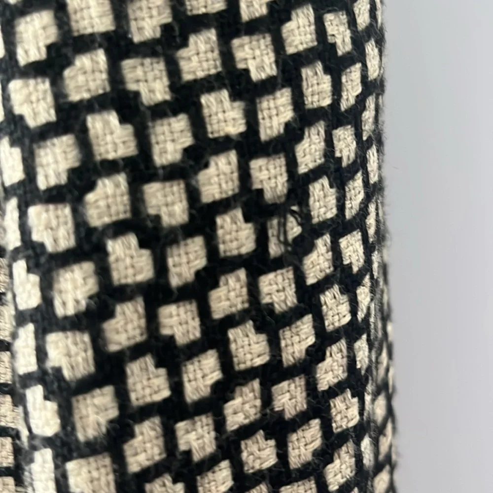 Christian Dior 1990s Black and Cream Woven Check Skirt Suit Set Size 12